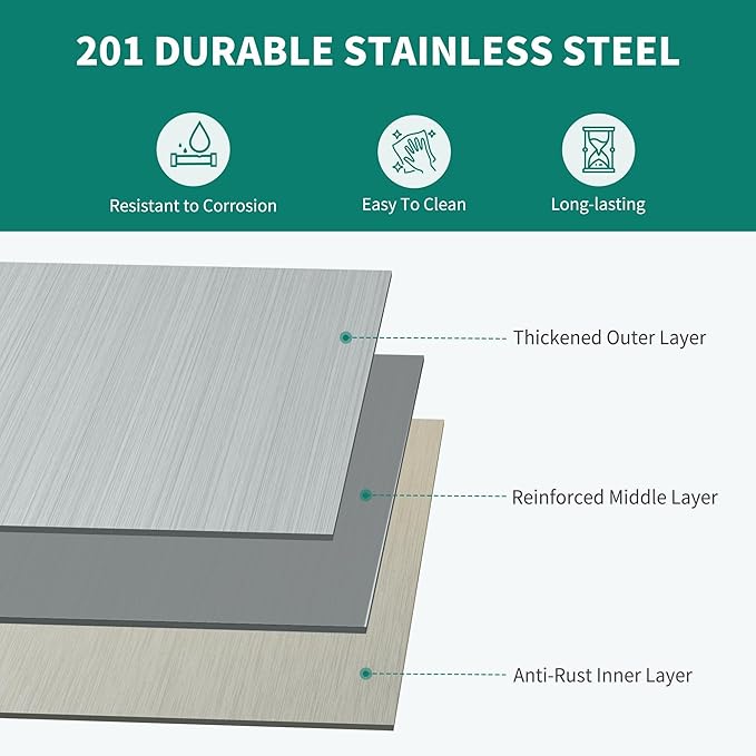 YITAHOME NSF Stainless Steel Shelves, 48"*18"*72" 5 Tier Storage Shelf, Heavy Duty Shelving for Kitchen Garage Office Restaurant Warehouse, 201 Bright Silver
