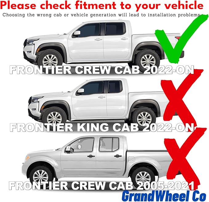 Window Deflectors Smoke Tinted in-Channel Side Window Vent Visor Deflectors Rain Guards Compatible with Frontier 2022-2025 Crew Cab - 4pcs. GW0912