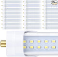 25-Pack, 8 Foot LED Bulbs, 100W 15000lm 6000K Cold White, Super Bright, T8 T10 T12 LED Tube Lights, FA8 Single Pin LED Lights, Clear Cover, 8 Foot LED Bulbs to Replace Fluorescent Light Bulbs