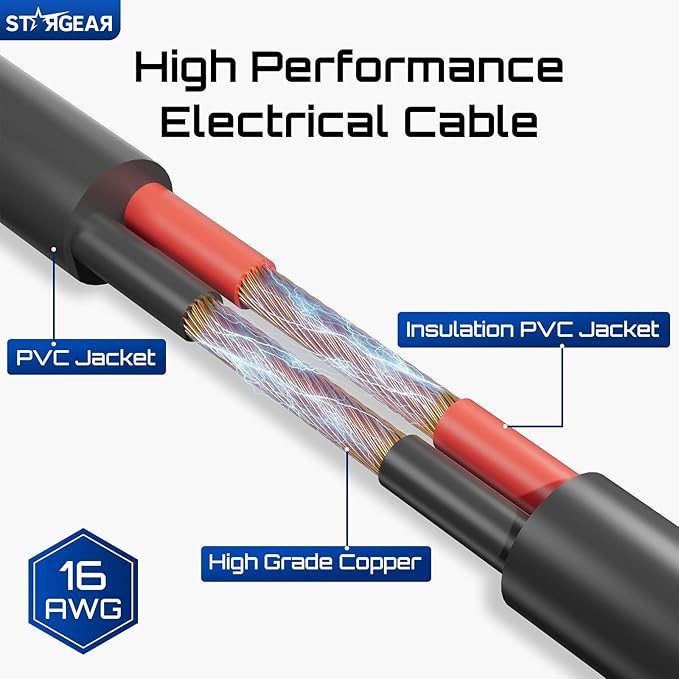 Starlink Mini Cable 32.8FT, 16AWG Replacement Starlink DC Power Cable Starlink Mini Accessories, Starlink Power Cord Barrel Jack 5A Charging Cord Waterproof Outdoor