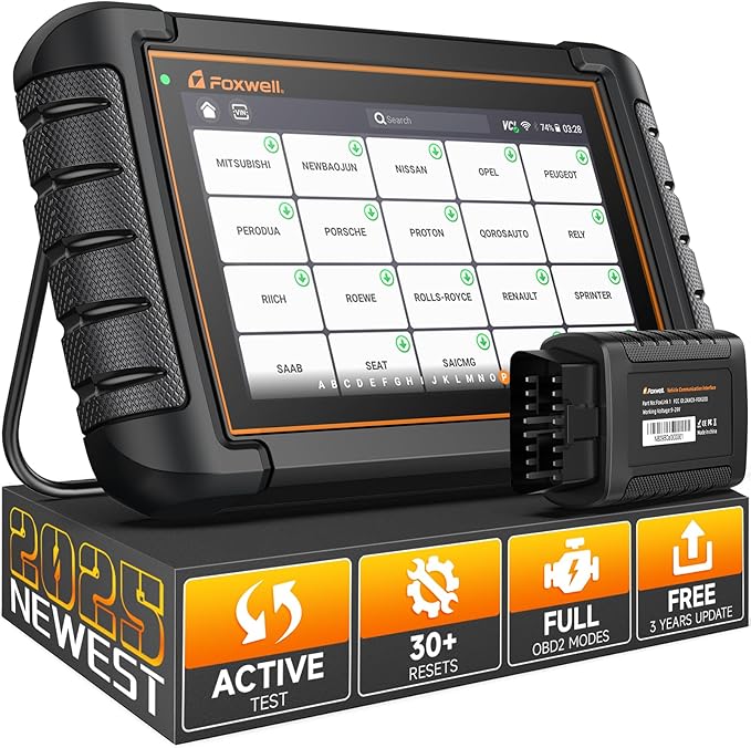 FOXWELL NT809BT Bidirectional Scan Tool, OBD2 Scanner Diagnostic Tool with 30 Maintenances, All System Code Reader for Cars and Trucks, Wireless Automotive Diagnostic Tools, FCA Support, 3-Year Update