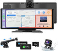 Wireless Car Stereo CarPlay Screen with 4K Dash Cam, 10.26" Apple Carplay & Android Auto Screen with 1080P Backup Camera/GPS Navigation/Mirror Link/Voice Control/Bluetooth