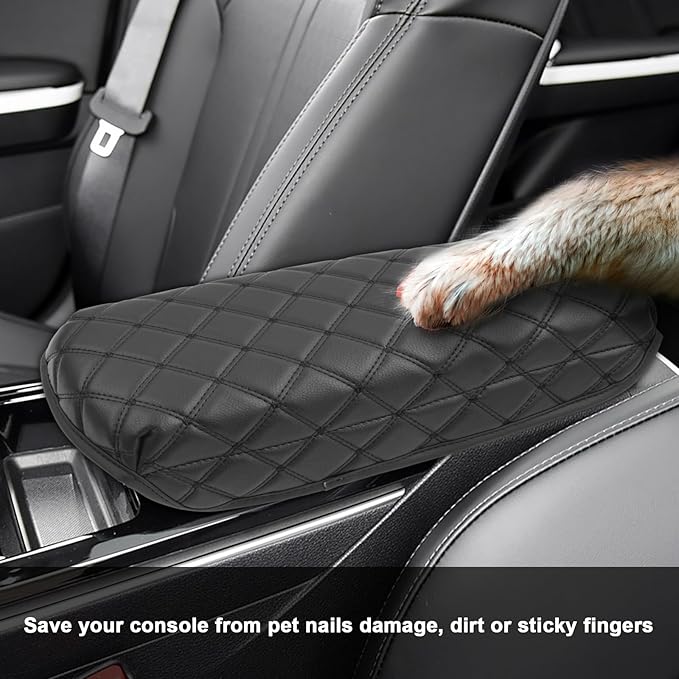 SXCY for 2025 Kia K5 Armrest Cover for Kia K5 2021-2025 Accessories 2021-2025 K5 Center Console Cover Pad 2024 2025 K5 Middle Console Cover Pad(Black Plaid Pattern)