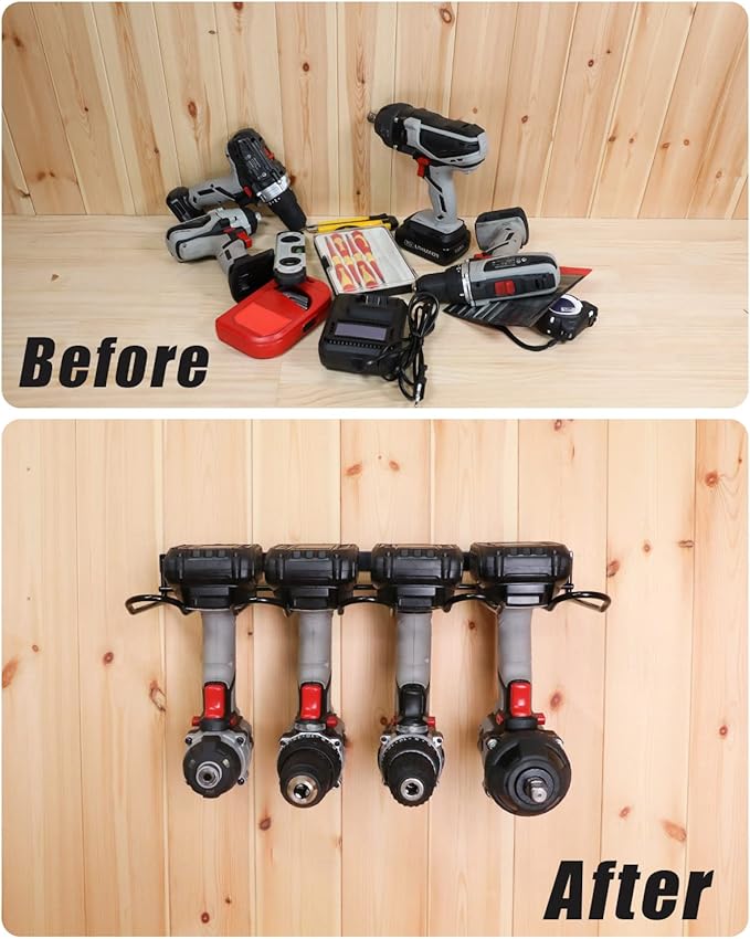 Power Tool Organizer - Wall Mount Style Heavy Duty Tool Shelf & Rack with Compact Design
