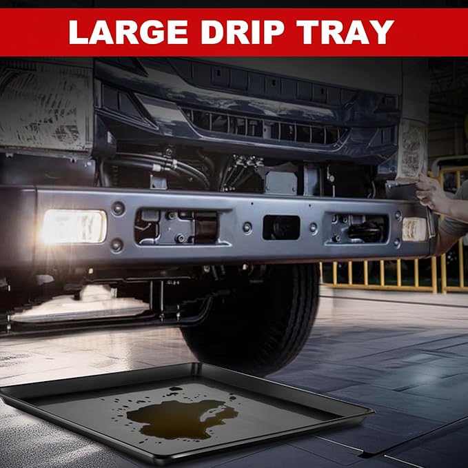 6Pcs Extra Large Car Oil Drip Pan- 35.4 x 24 x1.6 Inches Oil Drain Pan for Oil Change- Oil Drip Tray for Under Car Plastic Oil Tray, Oil Catch Pan Replacement Tray to Keep Garage Floor Clean