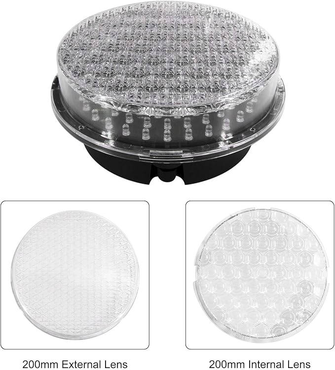 BBMI AC85-265V Red/Yellow 200mm(8inch) Traffic Light, Stop and Go Light, Led Traffic Signal Light, PC Housing Outdoor Waterproof IP65 Industrial, Cobweb Lens Led Warning Light.