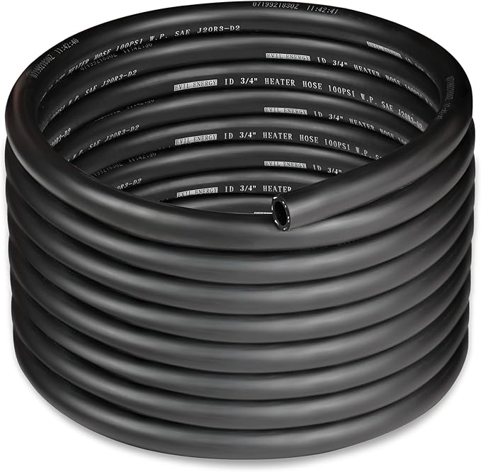 EVIL ENERGY 3/4" Heater Hose Coolant Radiator Straight 100PSI SAE 20R3 20FT Black