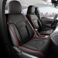 FREESOO Car Seat Covers Full Set,Waterproof Automotive Seat Covers, Leather Cars Interior Covers, Seats Protection Universal fit Babies & Adult (Black Red)