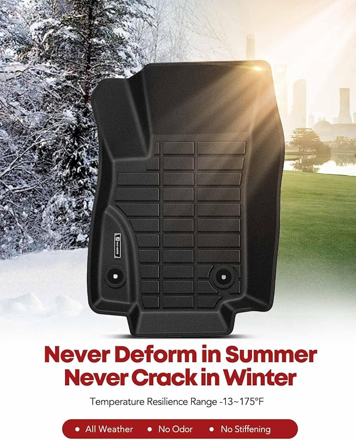 YHTAUTO Floor Mats Fit Buick Encore 2013-2023(NOT GX), Chevy Trax 2014-2023, TPE All Weather Car Mats Waterproof Anti-Slip Odorless Floor Liner, Interior Car Accessories Front & 2nd Row Liner