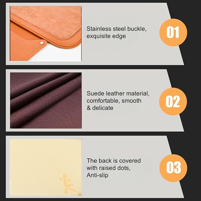 Arm Rest Cover for Car with 2 Storage Bags, Central Console Cover Armrest Pad, Suede Leather, Auto Interior Accessories for Most Vehicles, All-Season Comfort, Orange