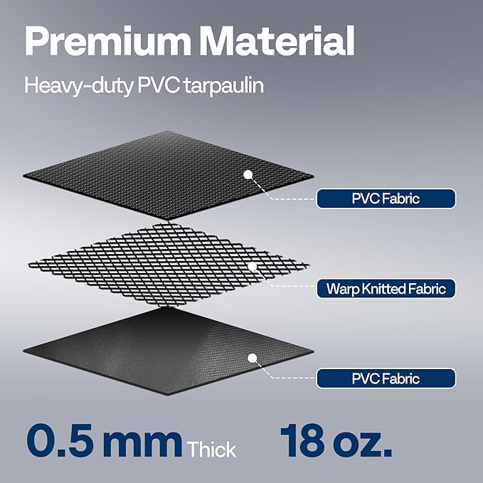 VIVOHOME Containment Mat (8'6" x 20') with Stay Put Corner, PVC Garage Mats for Floor, Heavy Duty Garage Parking Mat with a Squeegee