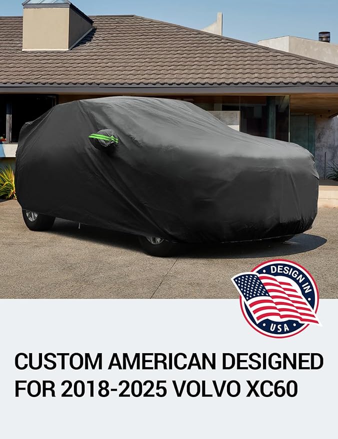 Proadsy 2025 Upgrade Car Cover Custom Fit for 2018-2025 Volvo XC60, Waterproof All Weather for Automobiles, Full Exterior Cover Rain Snow Sun Protector Indoor Outdoor Car Cover