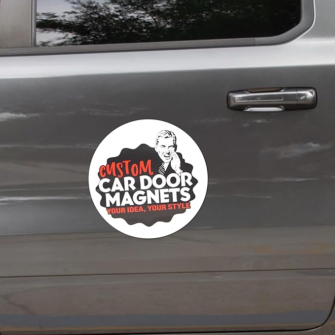 Custom Car Magnet Signs for Businesses (12" Round) 2 pk - Personalized Car Magnets for Advertising and Vehicle Promotion - Advertising Magnets for Cars Door - Professionally Printed