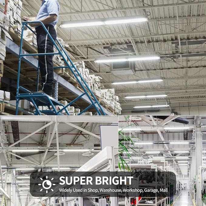 (6-Pack), 8FT LED Shop Light, Super Bright 120W Shop Lights, 19800LM 5000K 8 Foot Led Lights, Linkable 96" Shop Lights Lighting for Garage with Plug, U Shape T8 8' Led Light Fixtures