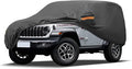 MORNYRAY Compatible with Jeep Wrangler 2 Door, Custom Fit JK JL TJ YJ CJ,Outdoor Waterproof Sun Rain Snow Hail Protection with Driver Door Zipper (Black, Custom Fit Jeep Wrangler 2 Door)