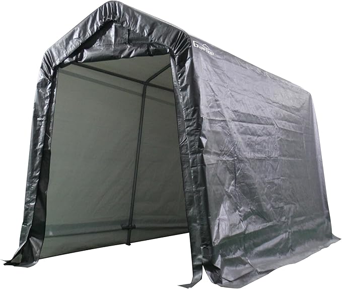 6' x 7' Outdoor Storage Shelter Shed- Heavy Duty Storage Tent with Roll-up Ventilated Windows, Portable Garage Storage shed for Bike, ATV, Motorcycle Shelter, Gray