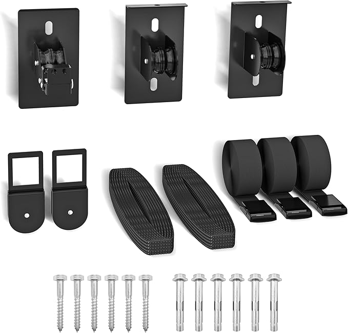 2025 Upgrade Cargo Box Garage Pulley System, Garage Ceiling Hoist Heavy-Duty Holds up to 150 lbs Capacity, Fit 10-14 Foot Ceilings, Black