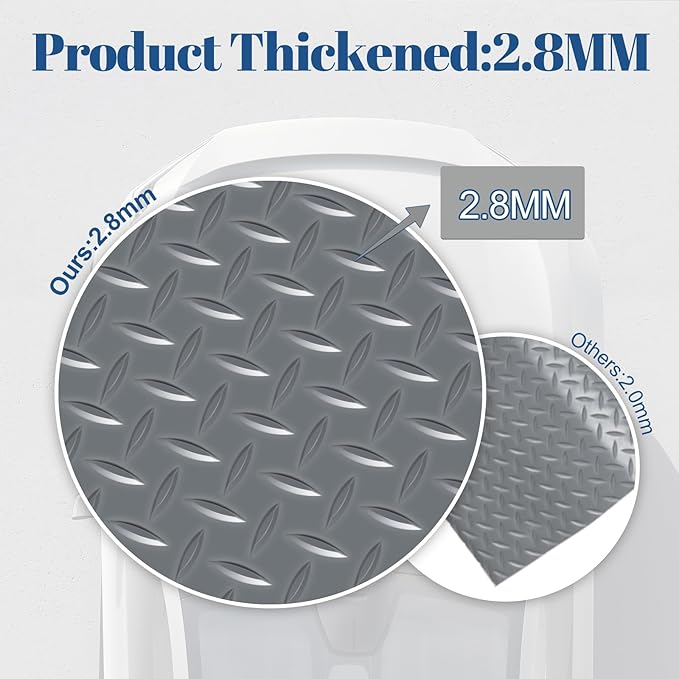 5 x 10 FT Garage Floor Mats - Slip Resistant Grip, Water & Stain Resistant PVC Mat for SUVs, RV Trailer,Truck,Pickup.2.8mm Thickened Diamond Plate Flooring Roll for Under Car,Parking Mats