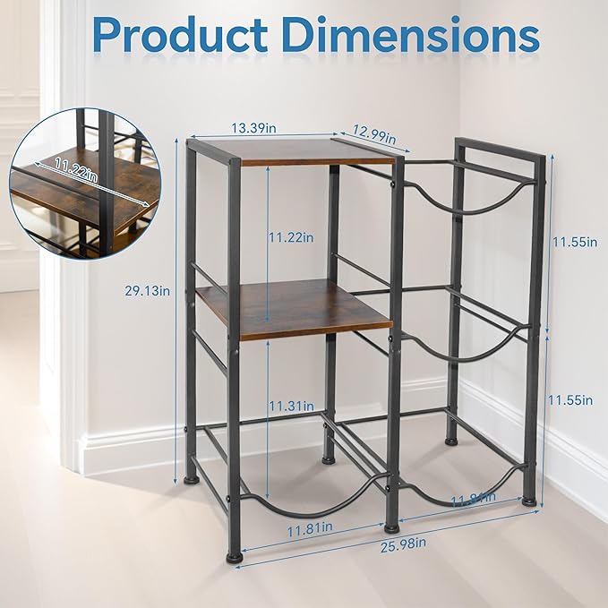 3-Tier 5 Gallon Water Bottle Holder, Heavy Duty Water Jug Rack with Wood Top Shelf, Water Dispenser Stand for Kitchen, Office, Garage