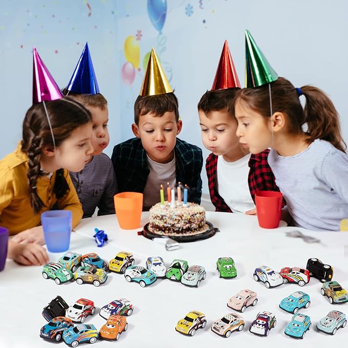 36PCS Mini Pull Back Cars for Kids Toddlers 3-5 4-8 Years Old, Race Cars Party Favors Bulk Vehicles Set, Classroom Prizes Box Pinata Fillers for Boys and Girls