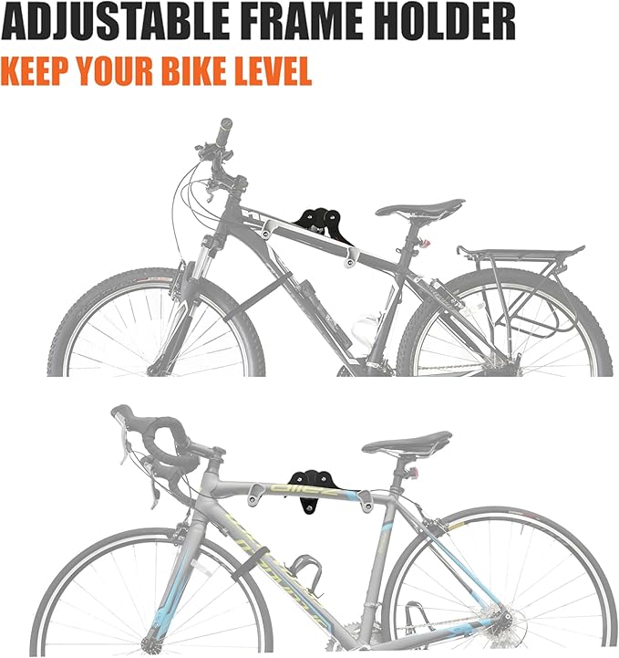 Ibera Bike Wall Mount - Secure Bike Storage up to 18kg with Adjustable Frame Holder & Soft Rubber Cradles - Garage Bike Rack for Road, MTB, Kids, Hybrid Bikes - Easy Installation & Space-Saving Design