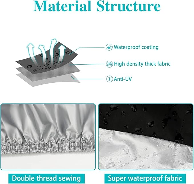 Motorcycle Cover,Motorbike Cover All Season Universal Weather Waterproof Sun Outdoor Protection with Lock-Holes & Storage Bag,XXL Motorcycles Vehicle Cover