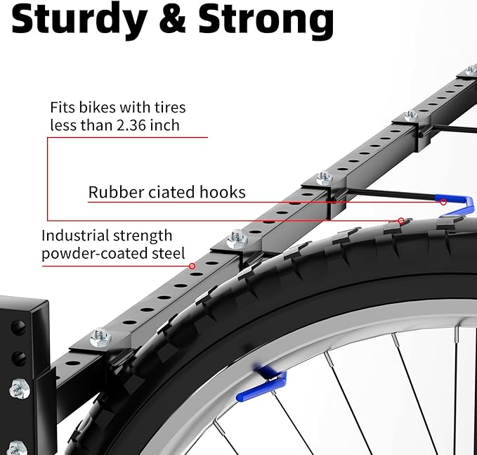 Freestanding Bike Storage Rack Vertical Bike Rack Indoor Garage Floor Stand Heavy Duty Bike Organizer Garage Bicycle Organizer Holds Up to 5 Bikes