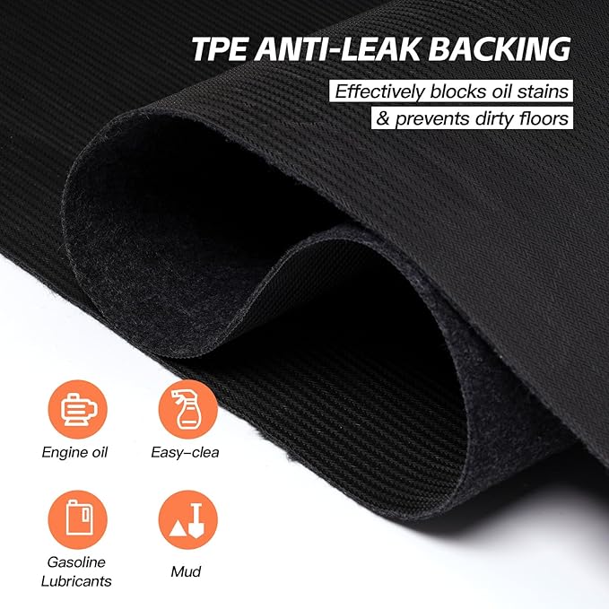 5'x 6’Garage Floor Mat & Oil Spill Mat, Heavy Duty Under Car Mat for Garage & Driveway, Protects Against Oil, Chemicals & Stains with TPE Anti-Leak Backing, Reusable & Washable