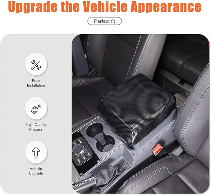 Armrest Box Cover Center Console Pad Compatible with INEOS Grenadier 2020-2025, Auto Armrest Cover, Fashionable and Beautiful, Waterproof Car Center Console Armrest Cover (Carbon Fiber)