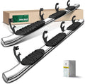 YHTAUTO 5 Inch Running Boards Side Step Bars Fit for 2019-2024 Chevy Silverado & GMC Sierra 1500/2500 HD/3500 HD - Crew Cab (6.5' Standard Bed Only), 304 Stainless Steel Oval Bent Truck Step Rails