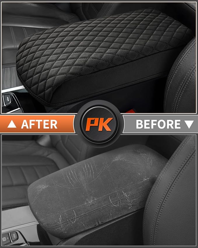 Shademax BMW X3 Center Console Cover, Armrest Cover Cushion Pad for BMW X3 Accessories 2024 2023-2018, PU Leather Armrest Seat Box Protector BMW X3 Middle Console Cover Anti-Scratch Black
