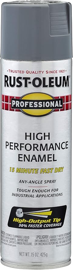 Rust-Oleum 7587838 Professional High Performance Enamel Spray Paint, 15 Oz, Gloss Dark Machine Gray