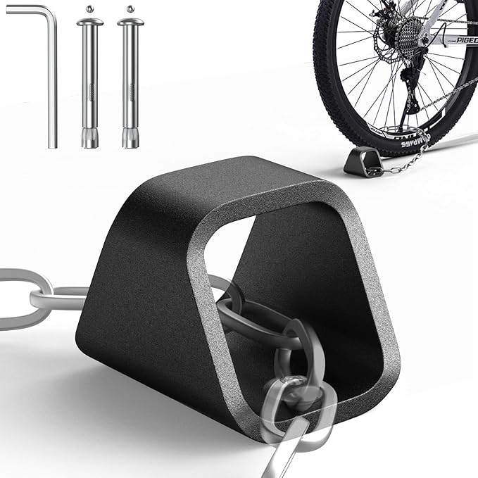 KHAMAL Security Anchor for Chain With 2 Protected Expansion Bolts - Heavy Duty Security Ground Anchor, Anti Theft Floor and Wall Ground For Motorcycle, Bicyle, Trailer, Scooter Bike Lock