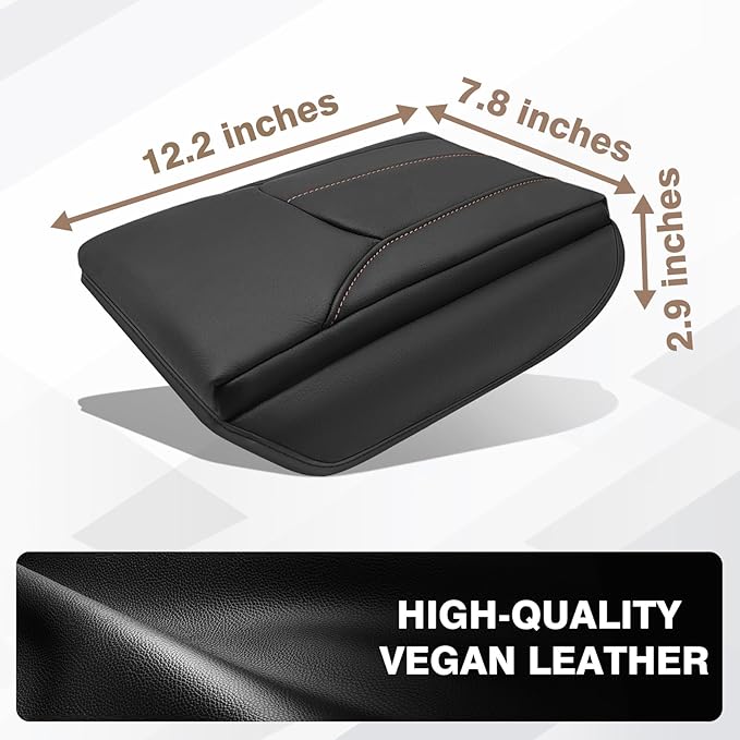 Muslogy Center Console Cover 1-Inch Extra Thick Armrest Pad Compatible with 2025 Subaru Forester Accessories Arm Rest Cushion Padding Anti-Scratch Middle Console Leather Armrest Lid Protector
