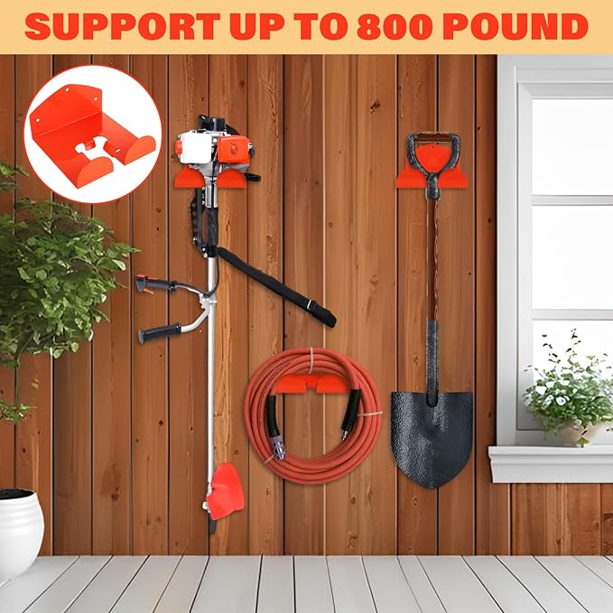 2 Pack Trimmer Rack Garage Organizer Wall Hanger, Garage Tool Rack for Grass Trimmer, Hedge Trimmer, Garden Tools Organizer