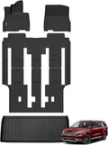Binmotor-Floor Mats & Cargo Liner Set for Kia Carnival MPV 2022-2025, 8 Passenger, All Weather Car Mats for Carnival LX 丨LX Seat Package丨EX丨SX, (Not for Prestige/Hybrid) Accessories