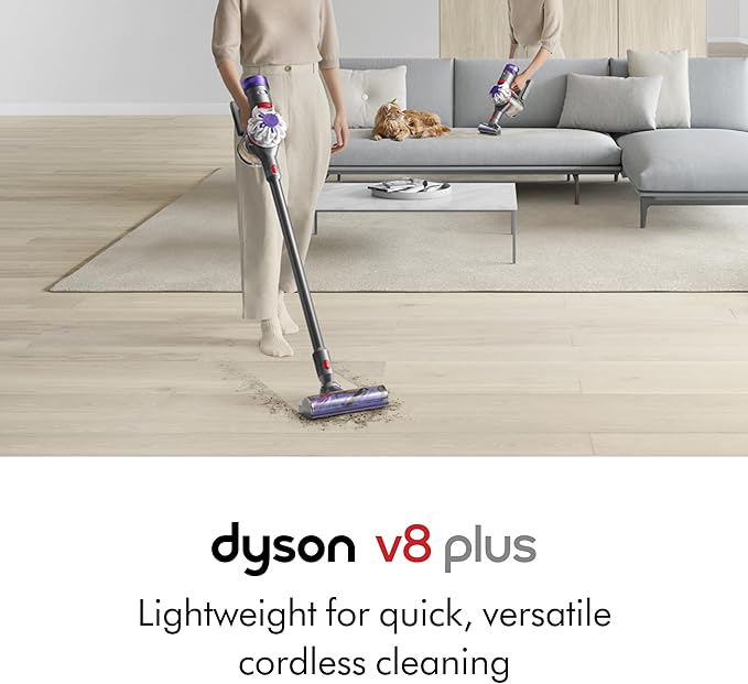 Dyson V8 Plus Cordless Vacuum, Silver/Nickel