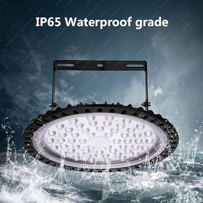 Viugreum 5 PACK 200W UFO LED High Bay Light, 20000LM 6500K Daylight White LED Warehouse Lighting, IP65 Waterproof Commercial Bay Lighting for Garage Barn Workshop Wet Location