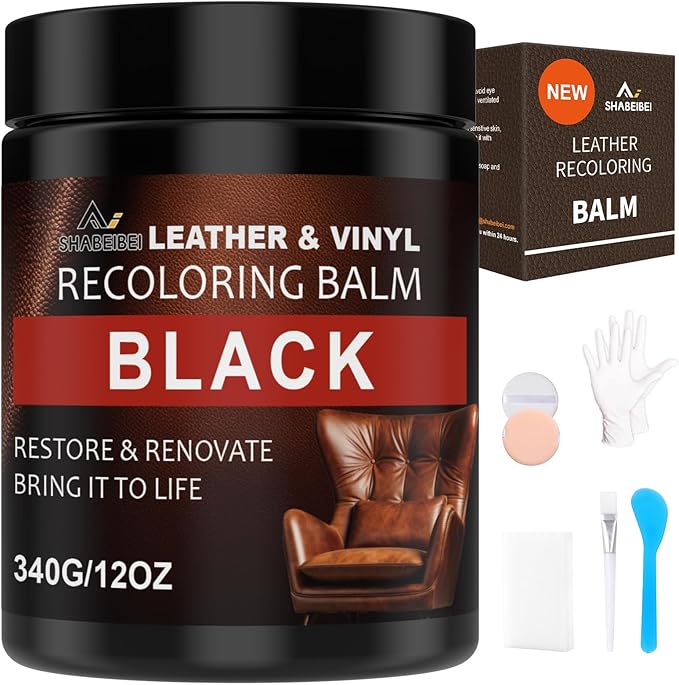 Leather Scratch Repair Balm-Leather Color Restorer for Couches Leather Scratch Remover for Carseat Boots Leather Couch Scratch Repair Couches (Black)