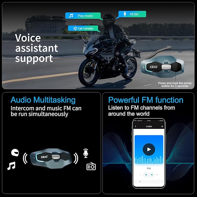 SolaMr X10 Motorcycle Helmet Bluetooth Headset Speakers Headphone, Ski Helmet Intercom Integrated Mesh Communication System Support 10 Riders with Bluetooth 5.1, Noise Cancellation, Music Share, Green