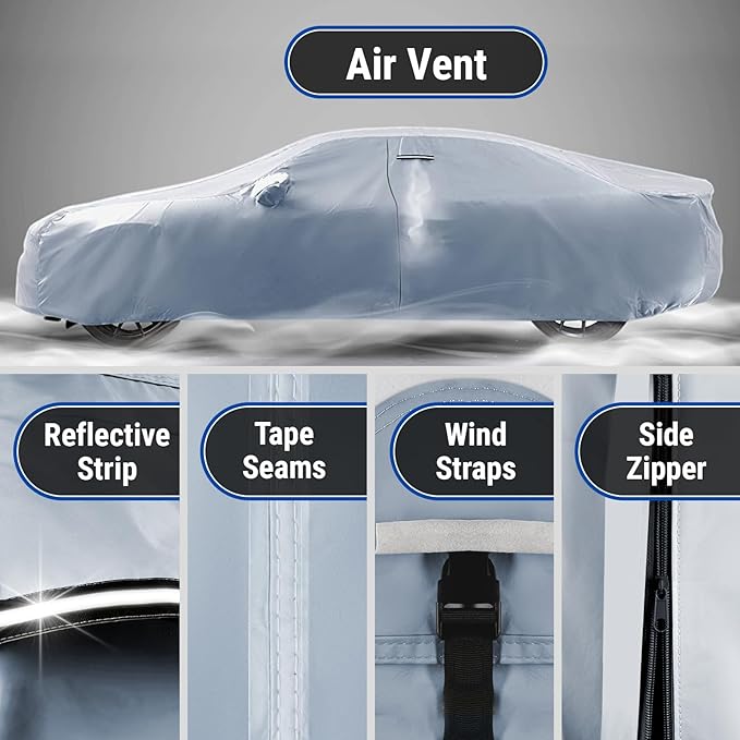 iCarCover Custom Car Cover for 2002-2005 Thunderbird, Waterproof All Weather Rain Snow UV Sun Hail Protector for Automobiles, Automotive Accessories Full Exterior Indoor Outdoor Car Cover