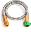 Metal Short Garden Hose 6 ft, 8 ft, 12 ft Flexible Stainless Steel Leader Hose Extension, Heavy Duty Water Hose Small Lightweight Hose Extender (6FT)