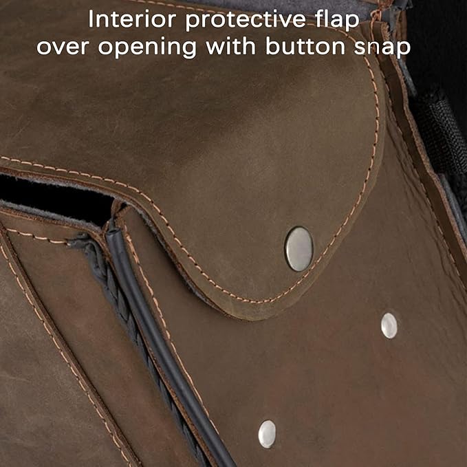 Dream Apparel Naked Cowhide Leather Motorcycle Saddle Bags Throw Over Saddlebags, Motorcycle Side Bags for Honda Shadow Sportster Softail Dyna V-star (Brown, No Studs)