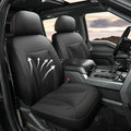 GIANT PANDA 2 Pcs Front 3D Air Mesh Car Seat Cover Custom Fit Ford F150 F250 F350 F450 SuperCrew/Crew Cab Pickup Trucks, Breathable Cooling Seat Protector with Composite Sponge Inside (Black)