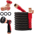 Pocket Hose Copper Head w/New Pocket Pivot Expandable Garden Hose 50 FT, AS-SEEN-ON-TV, Swivels 360°, Advanced Tri-Tex Tubing & Force Field Jacket, 3X Stronger, Lead-Free, No-Kink, Anti-Burst w/APT