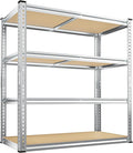 REIBII 40" W Garage Shelving 2000LBS Storage Shelves Adjustable Metal Shelving 4 Tier Pantry Shelves for Closet Basement Kitchen 40" W x 19.7''D x 60''H, Silver