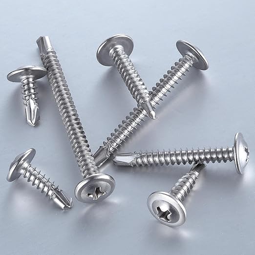 Wensilon（200pcs）#8×1”for Sheet Metal Self-Tapping Screws 410 Stainless Steel Truss Head High-Strength Quick Tapping Screws