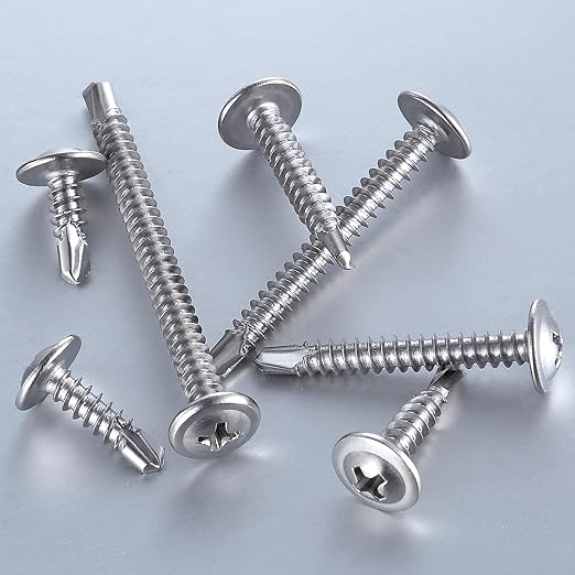 Wensilon（300pcs）#8×3/4”for Sheet Metal Self-Tapping Screws 410 Stainless Steel Truss Head High-Strength Quick Tapping Screws
