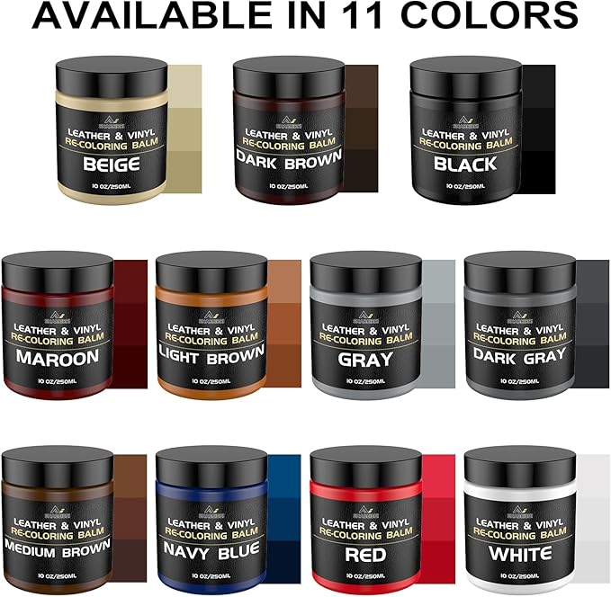 Leather Recoloring Balm,10oz Leather Color Restorer Leather Repair Kit for Furniture Car Leather Scratch Remover, Beige Leather Color Restorer for Couches,Leather Dye Paint for Faded