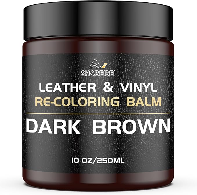 Leather Recoloring Balm,10oz Leather Color Restorer Leather Repair Kit for Furniture Car Leather Scratch Remover, Dark Brown Leather Color Restorer for Couches,Leather Dye Paint for Faded